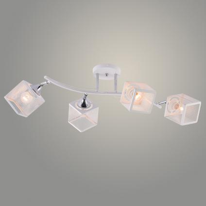 Люстра XA1748/4 WH+CR белый/хром 4х60W E27 d780 h250, HN25